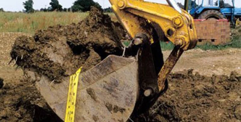 Heavy plant equipment on a site.