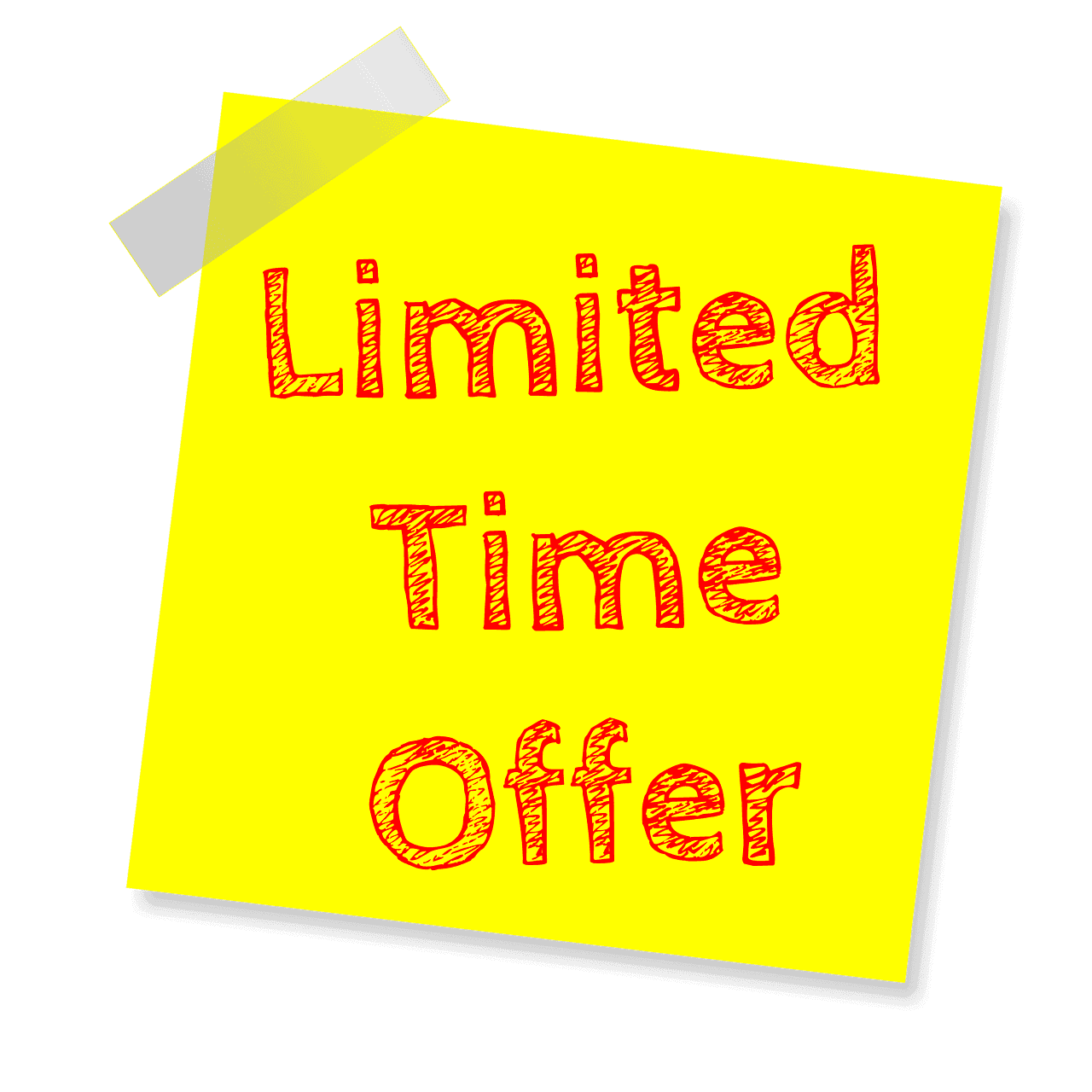 limited time offer sticky note