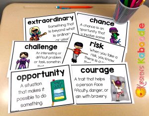 Growth mindset activities and vocabulary for What Do You Do With a Chance? by Kobi Yamada
