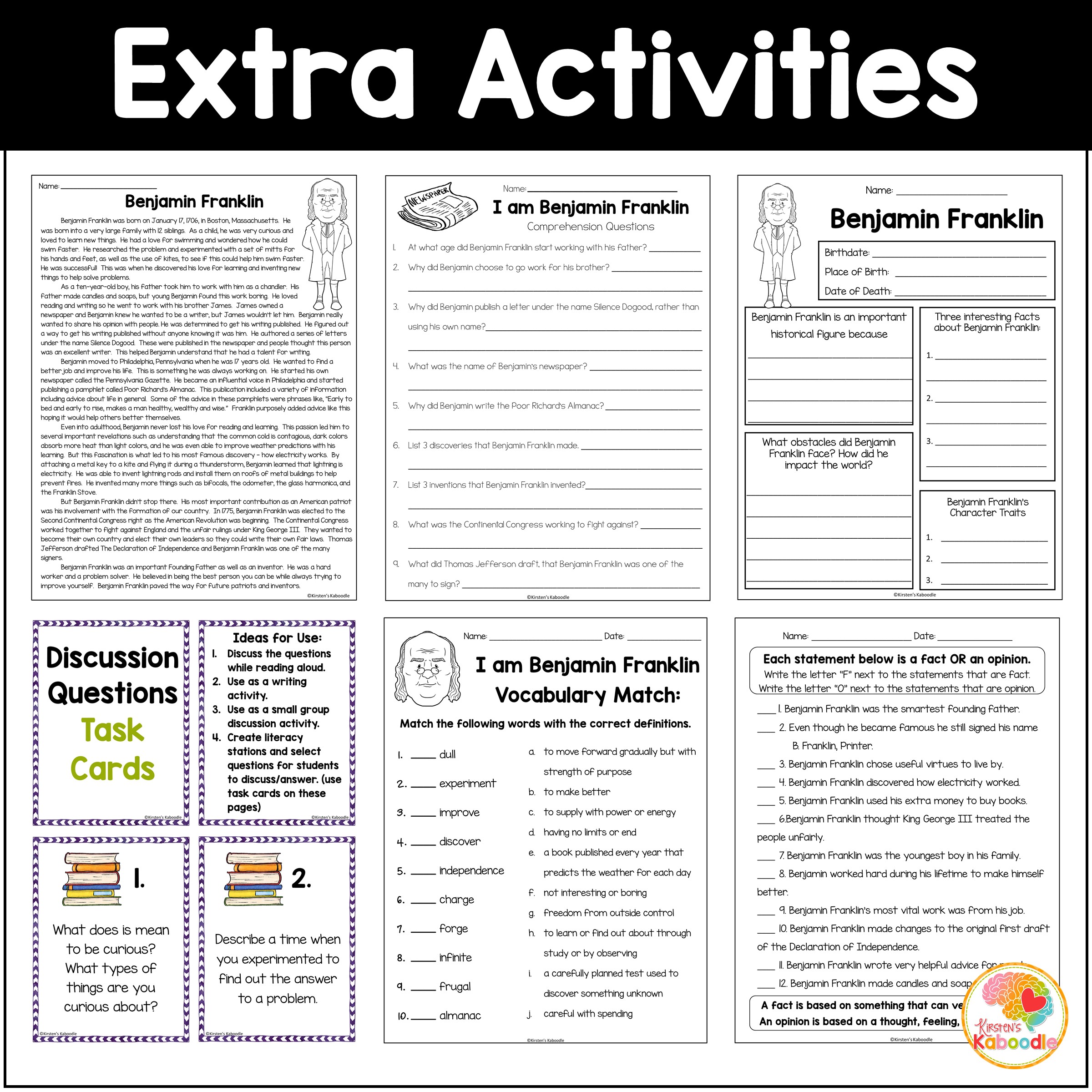 I am Benjamin Franklin by Brad Meltzer Literature Unit Activities - Image 4