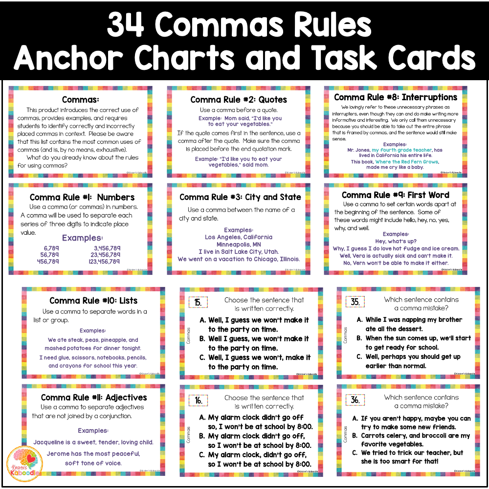 commas-rules-and-practice-task-cards
