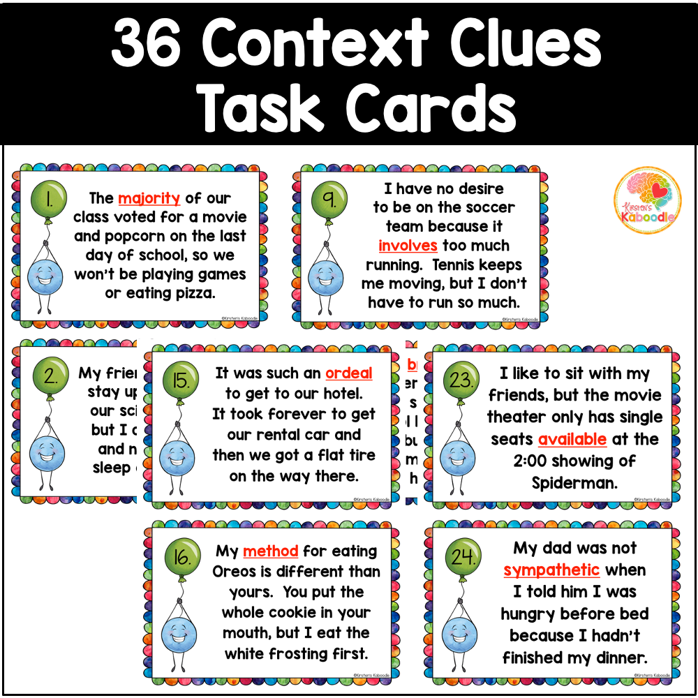 context-clues-task-cards-and-anchor-charts