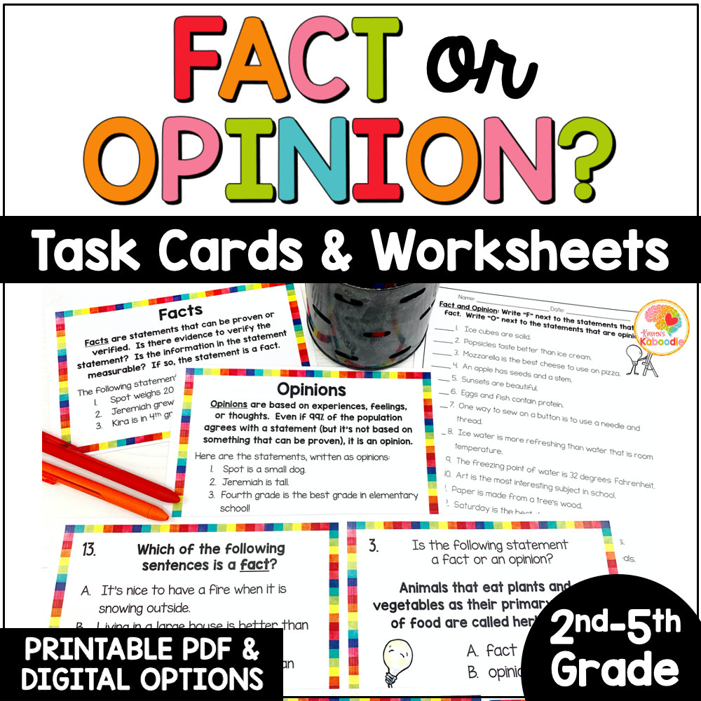 fact-and-opinion-task-cards-activities