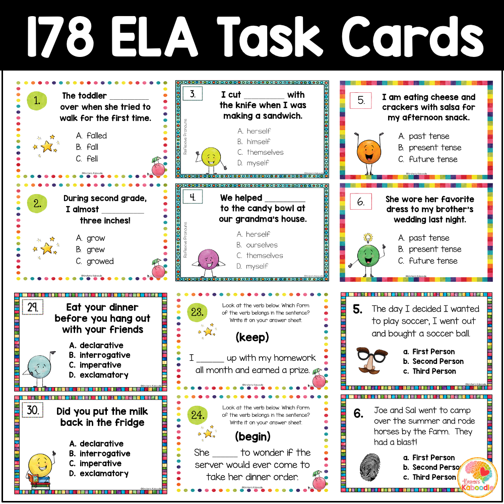 language-arts-task-cards-anchor-charts-3rd-grade