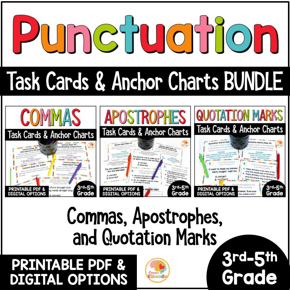 punctuation-practice-activities-task-cards-3rd-grade