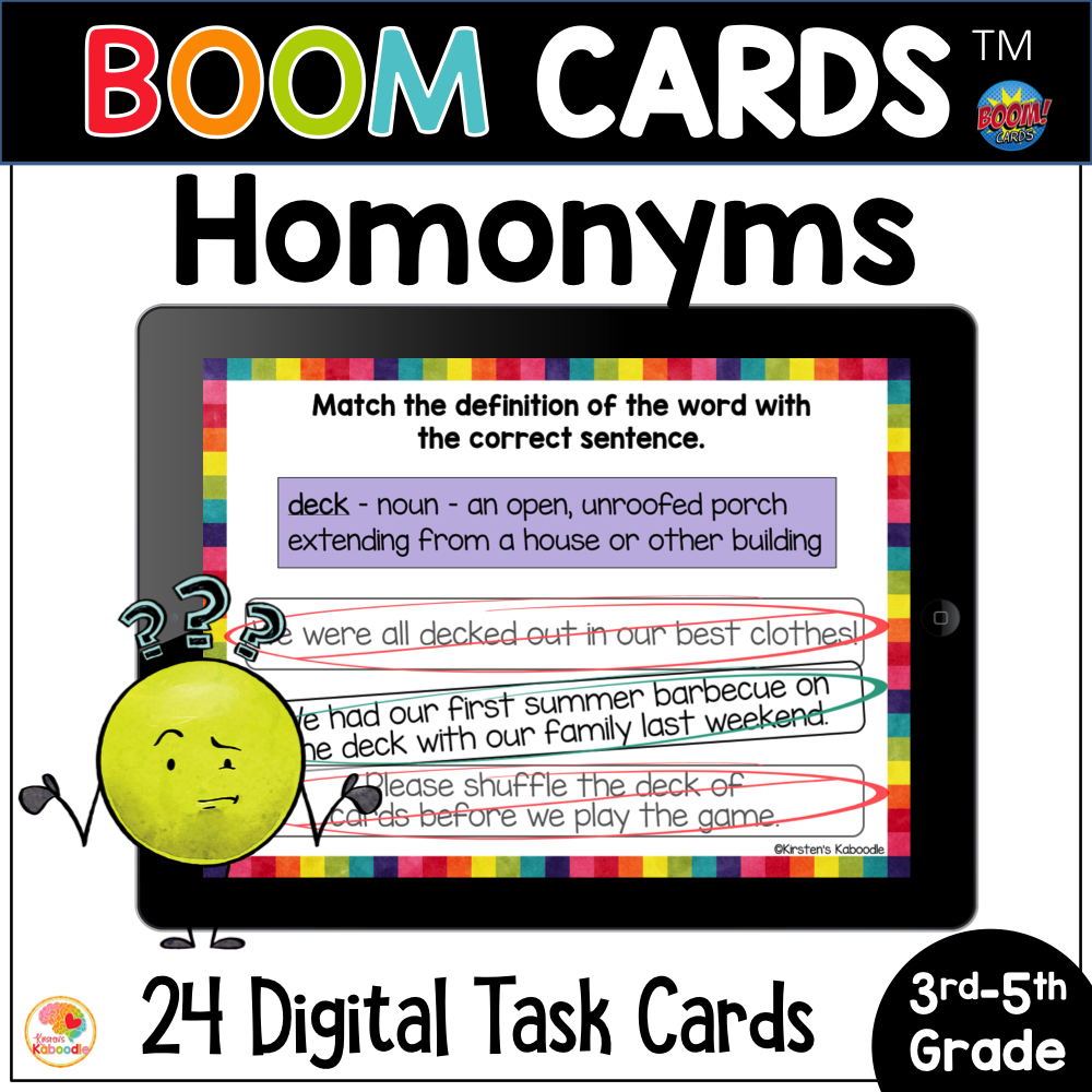 Multiple Meaning Words BOOM CARDS ™ Digital Task Cards for Homonyms