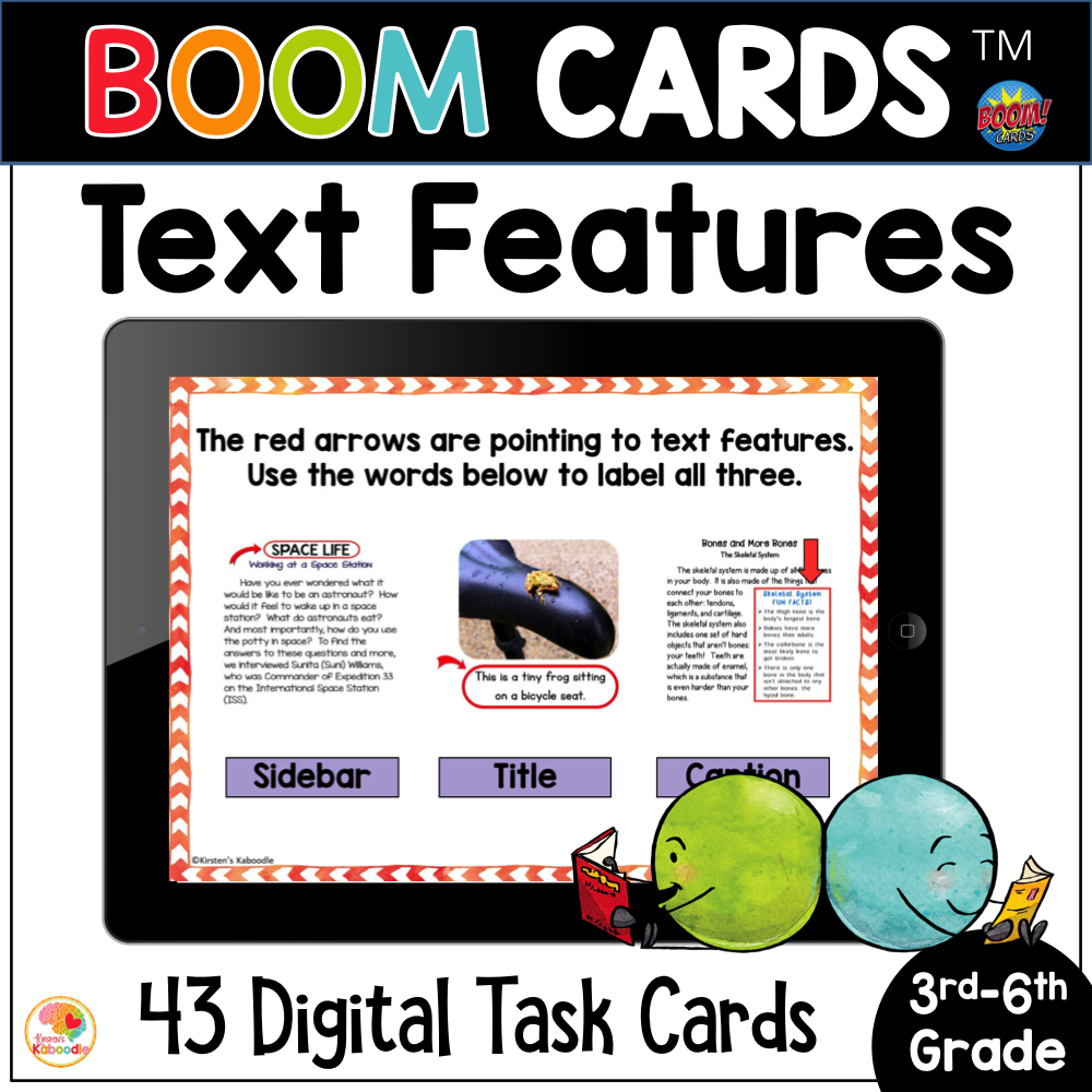 Nonfiction Text Features BOOM CARDS ™ Interactive Digital Task Cards