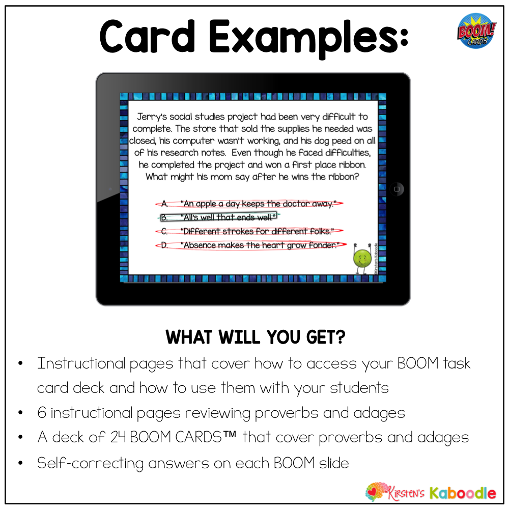 Proverbs and Adages BOOM CARDS ™ Interactive Digital Task Cards - Image 3