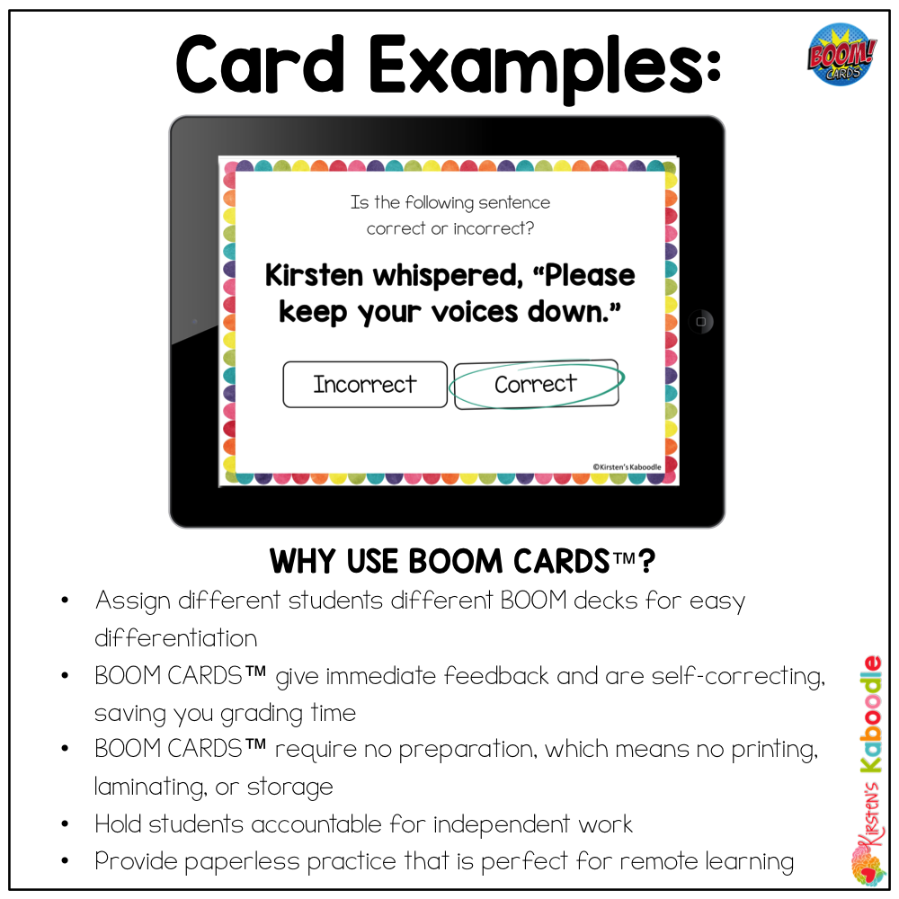 Quotation Marks BOOM CARDS ™ Interactive Digital Task Cards - Image 3