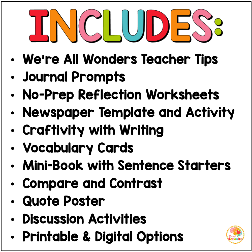 were-all-wonders-activities-for-book