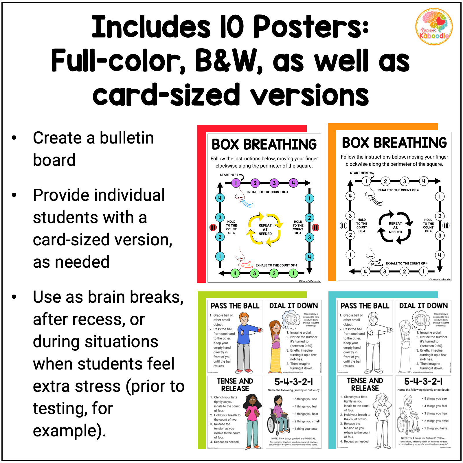Nervous System Regulation for Kids: Self-Regulation Posters Bulletin Board - Image 3