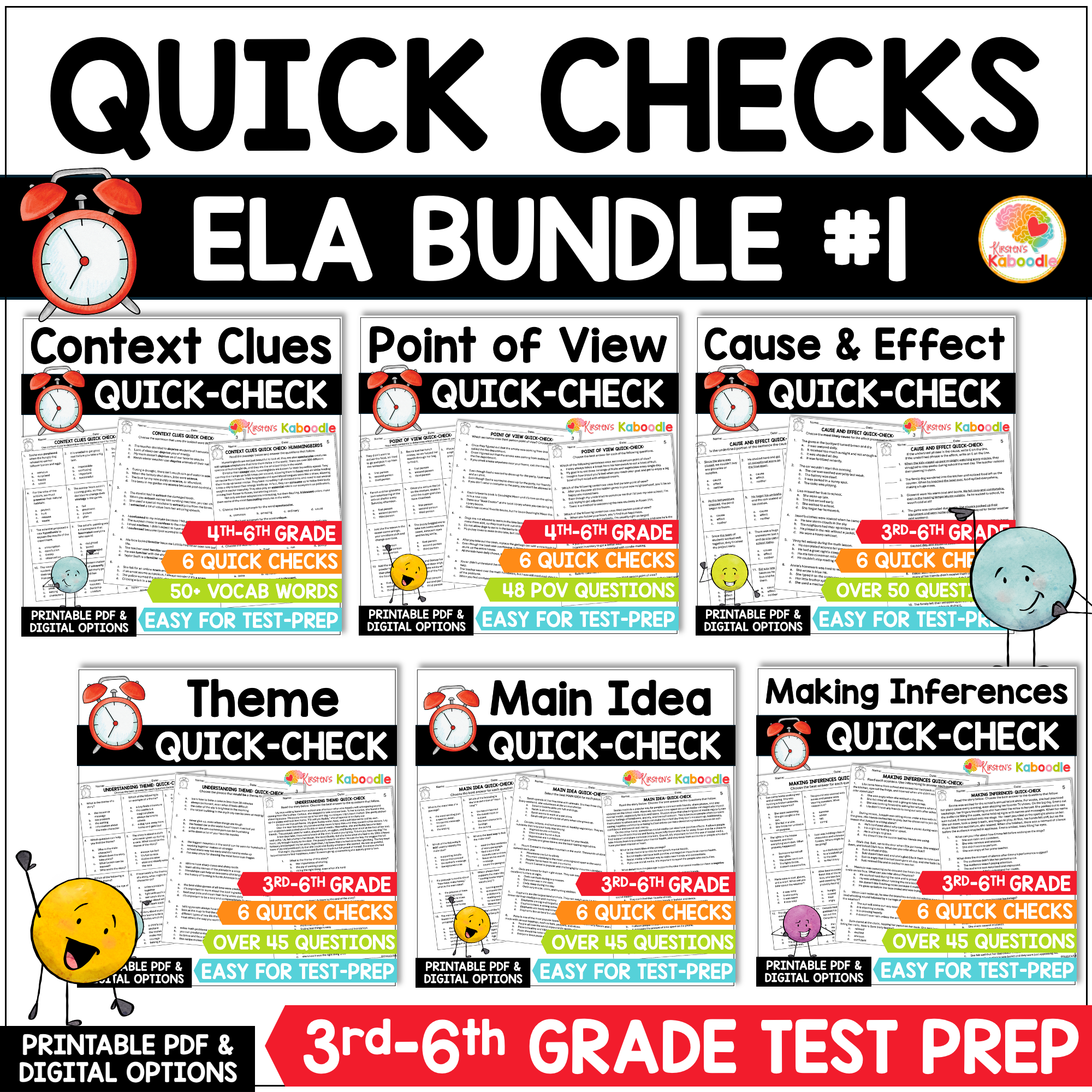 language-arts-quick-checks-test-prep-review-worksheets-digital-4th-grade