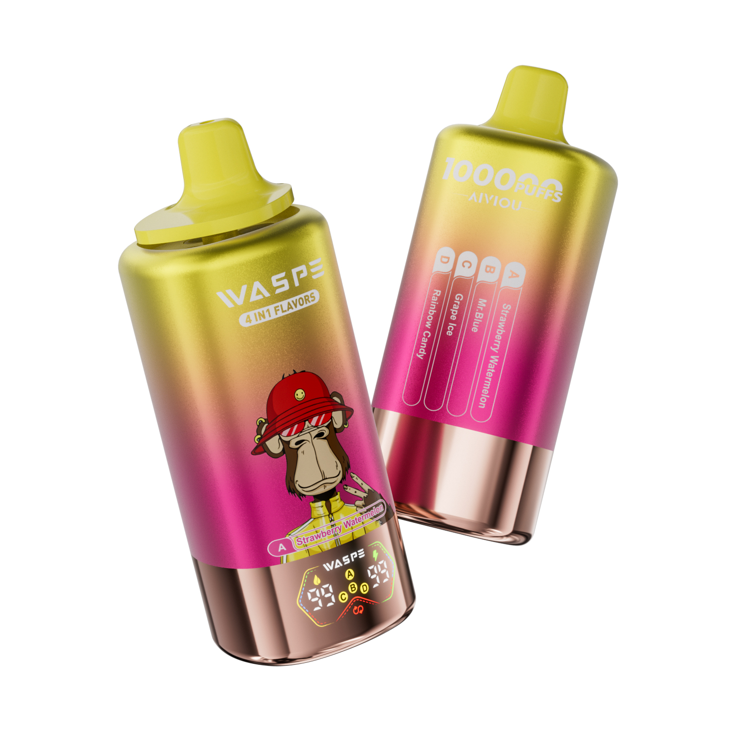 WASPE 4 in 1 100K Strawberry Watermelon & Mr Blue & Grape Ice & Rainbow Candy