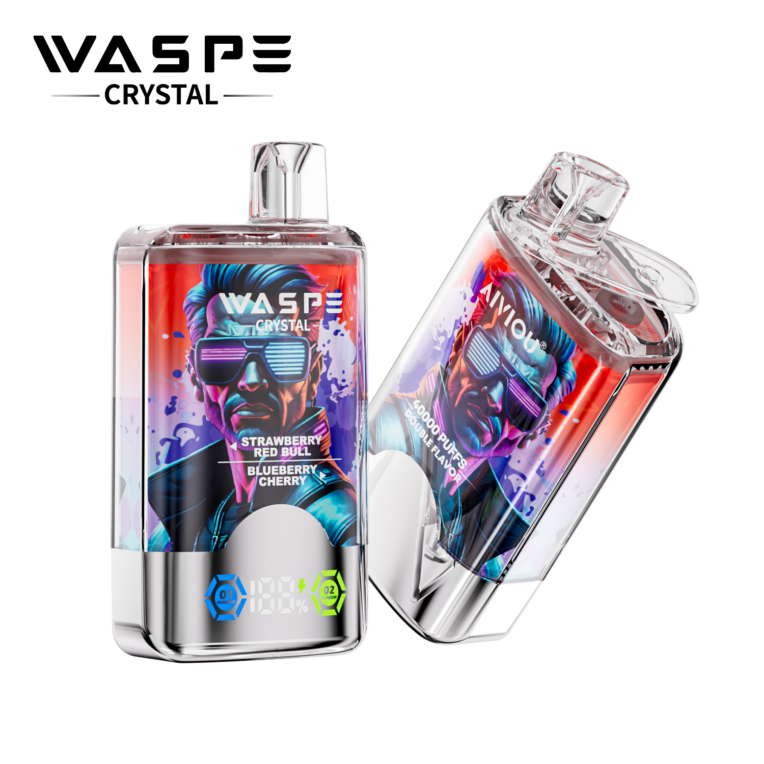 WASPE Crystal 40000 Strawberry Red Bull & Blueberry Cherry
