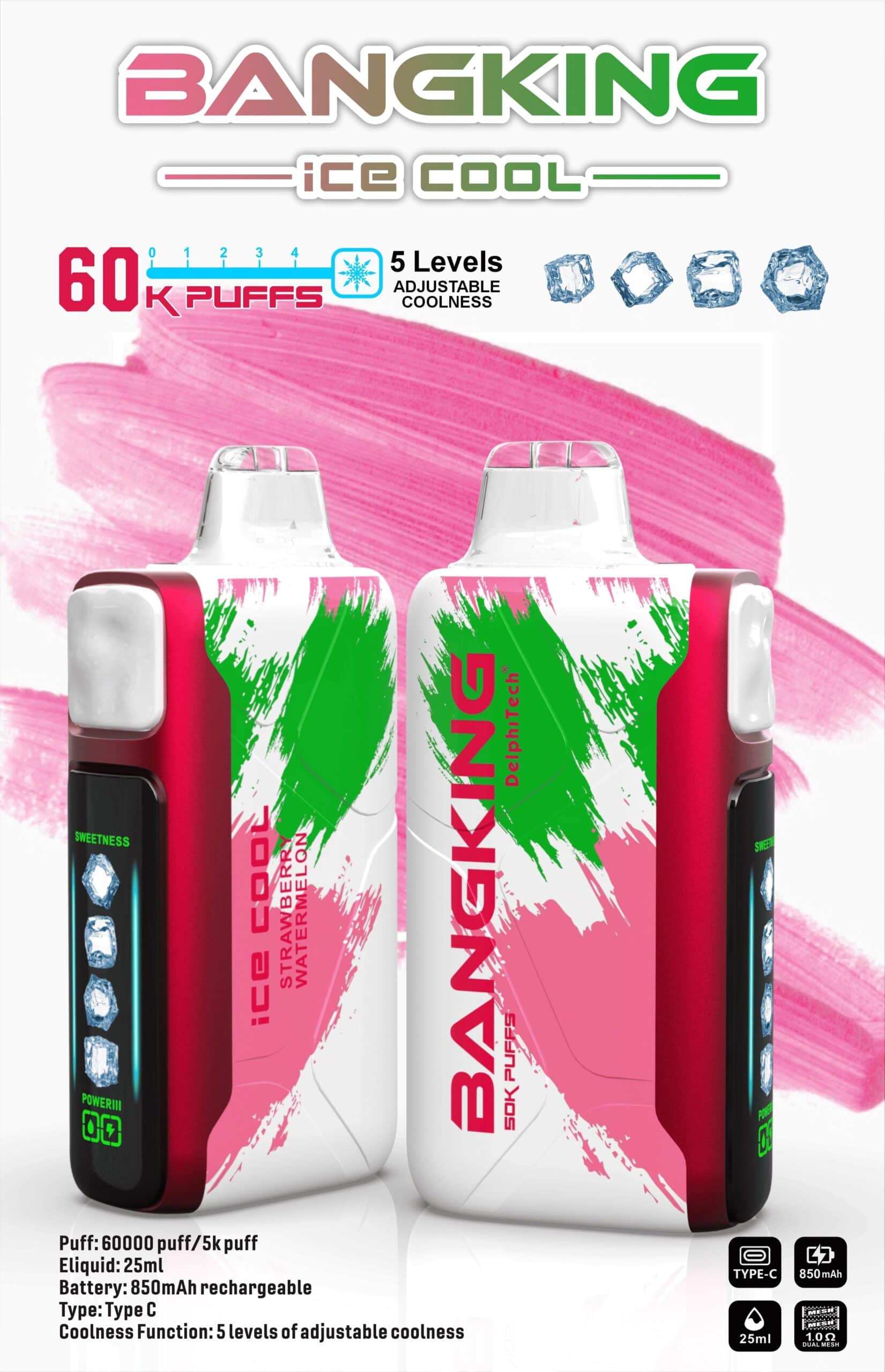 Bang King Ice Cool 60000 Strawberry Watermelon