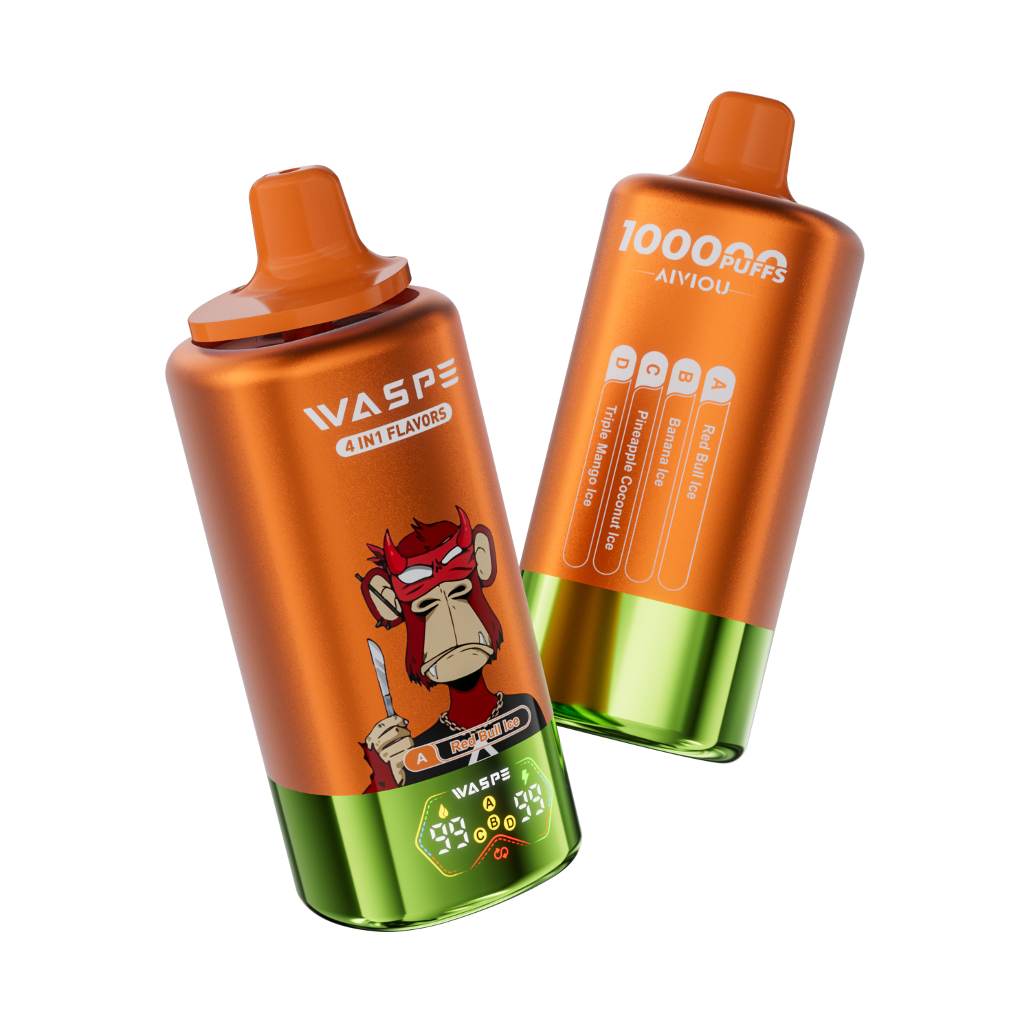 WASPE 4 in 1 100K Red Bull Ice & Banana Ice & Pineapple Coconut Ice & Triple Mango Ice