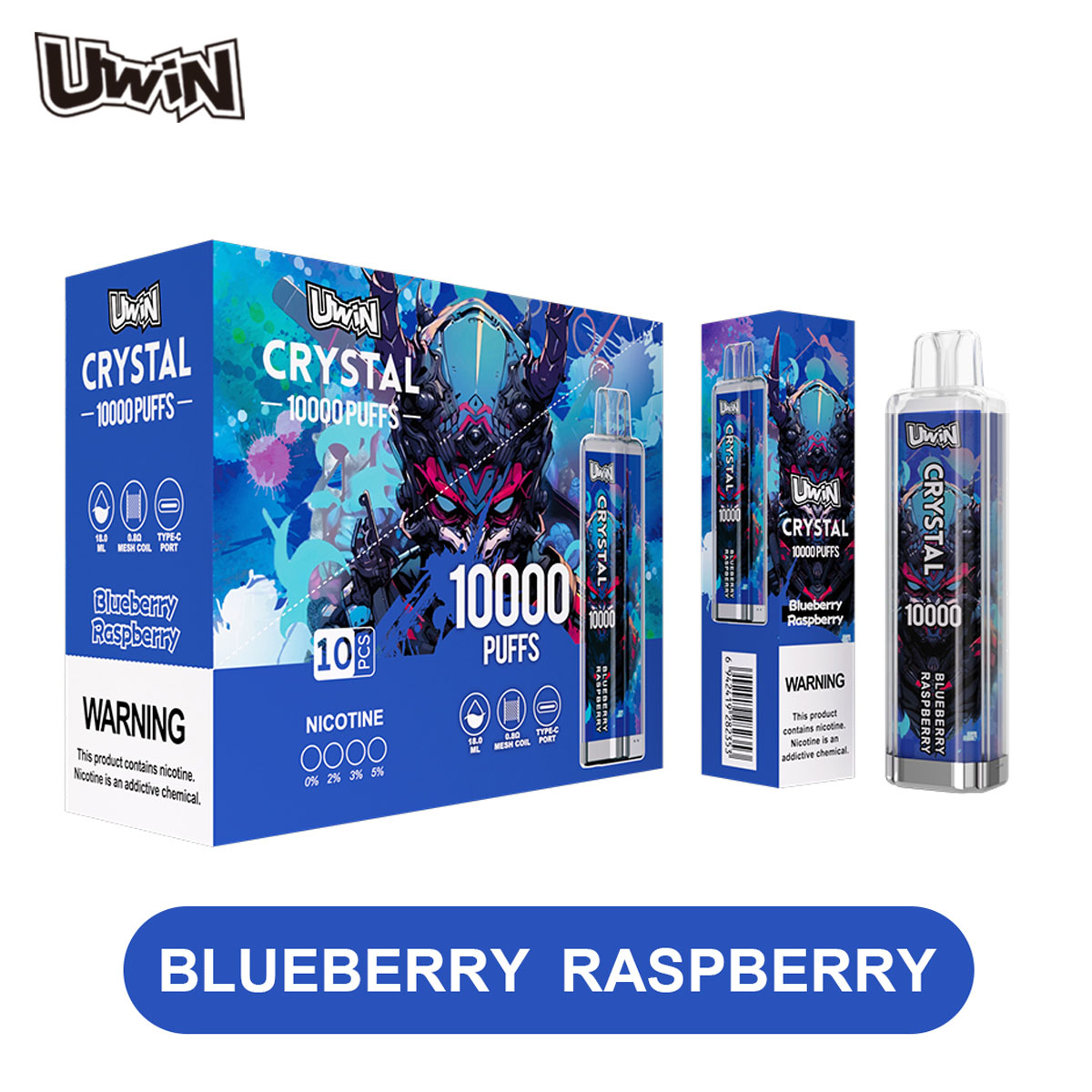 Uwin Crystal 10000 Blueberry Raspberry – Bild 2