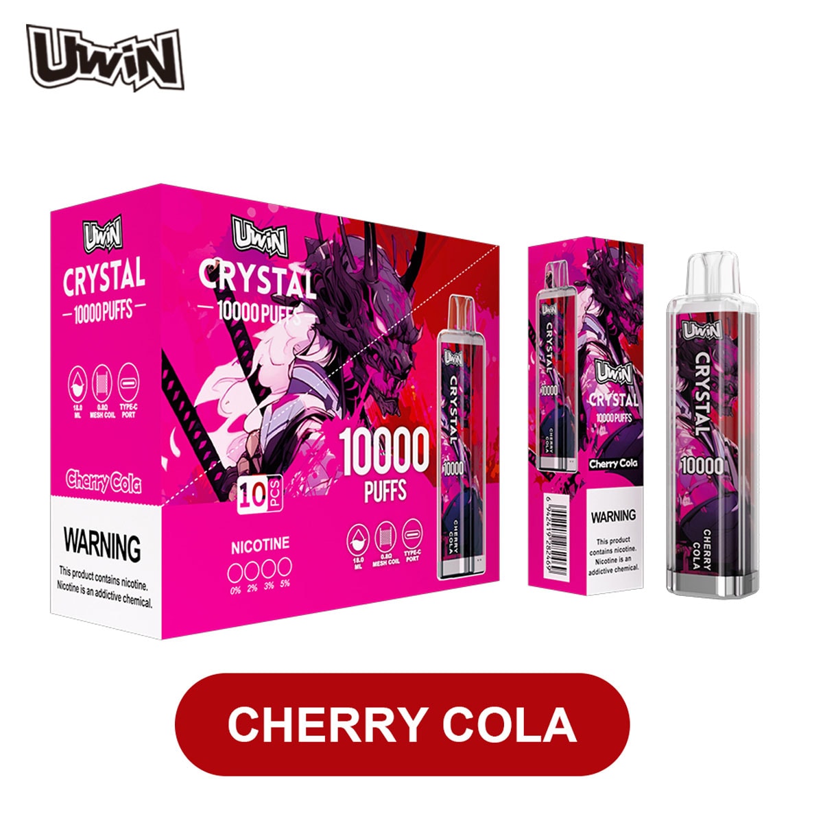 Uwin Crystal 10000 Cherry Cola – Bild 2