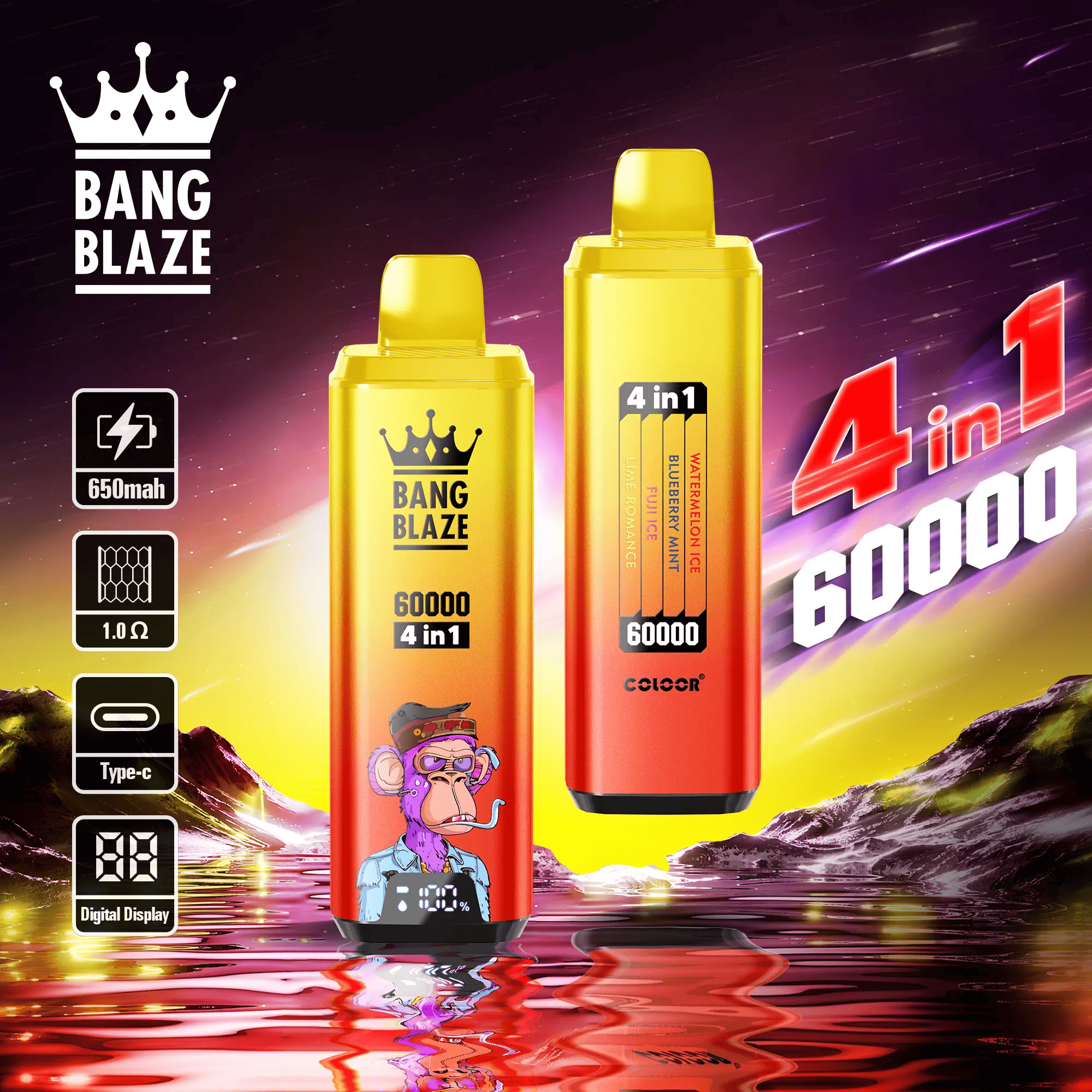 Bang Blaze 60000 Watermelon Ice & Blueberry Mint & Fuji Ice & Lime Romance