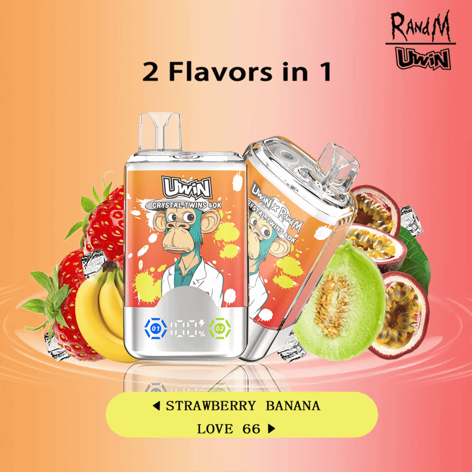 Uwin Crystal Twins 40K Strawberry Banana & Love 66
