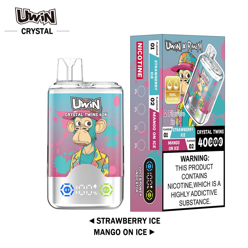 Uwin Crystal Twins 40K Strawberry Ice & Mango On Ice – Bild 2