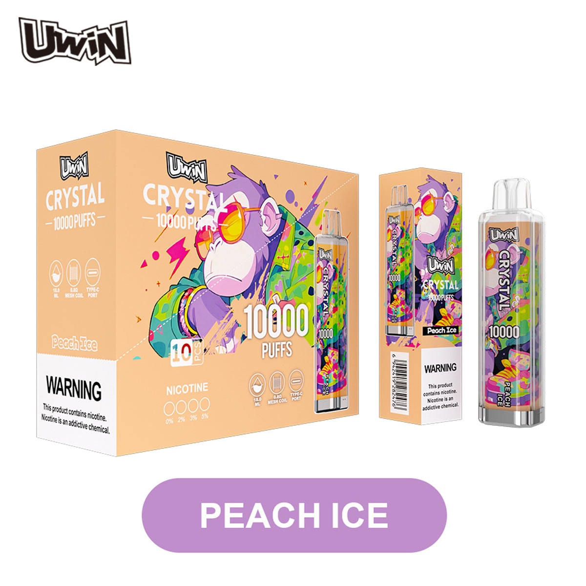 Uwin Crystal 10000 Peach Ice – Bild 2