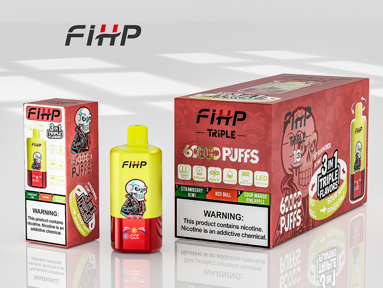 FIHP 60000 3in1 Strawberry Kiwi & Sour Mango Pineapple & Red Bull – Bild 3