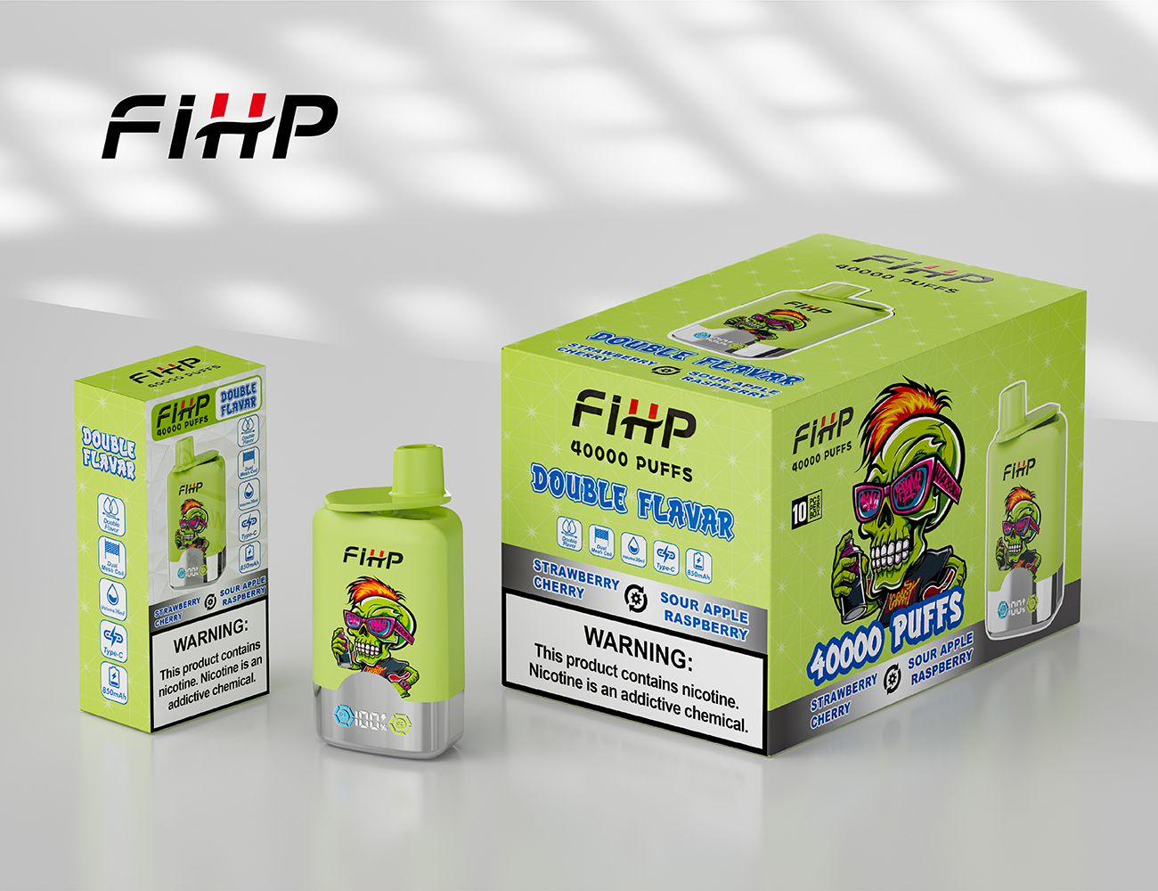 FIHP 40000 Sour Apple Raspberry & Strawberry Cherry – Bild 3