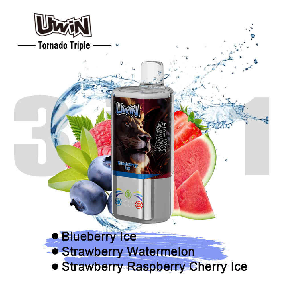 Uwin Tornado Triple 60K Blueberry Ice & Strawberry Watermelon & Strawberry Raspberry Cherry Ice