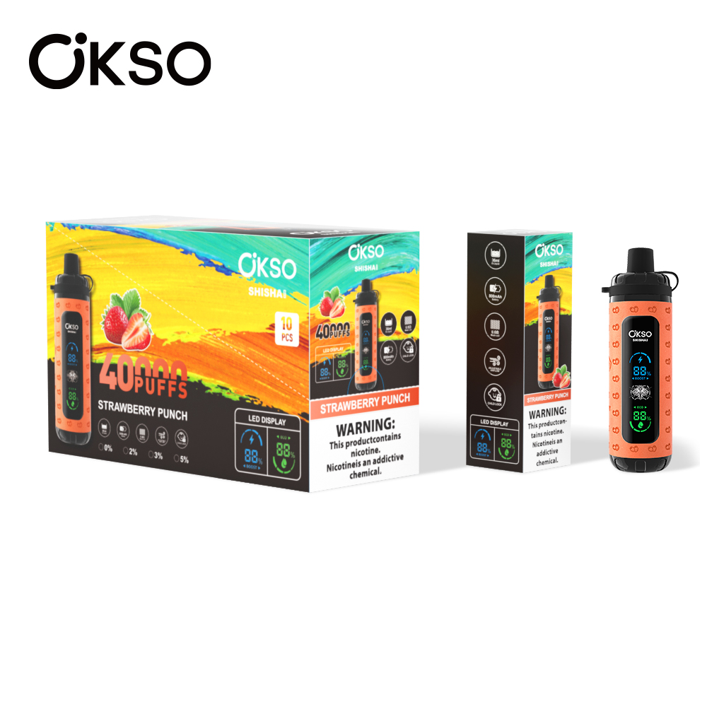 OKSO Shisha Max 40000 Strawberry Punch – Bild 2