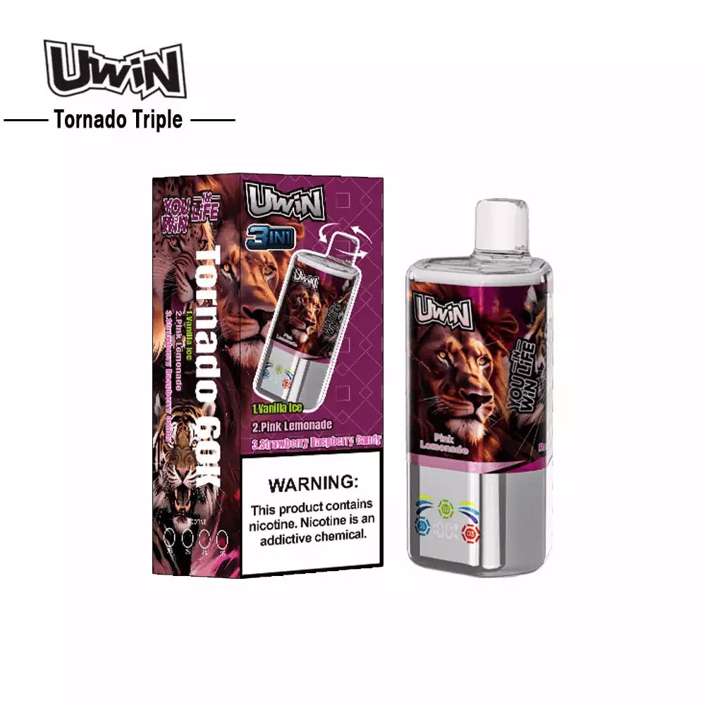 Uwin Tornado Triple 60K Pink Lemonade & Vanilla Ice & Strawberry Raspberry Candy – Bild 2