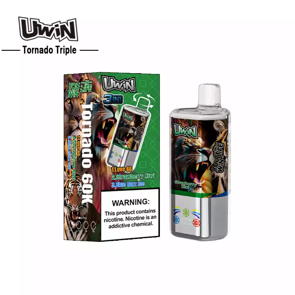 Uwin Tornado Triple 60K Strawberry Kiwi & Love 66 & Blue Razz Ice – Bild 2