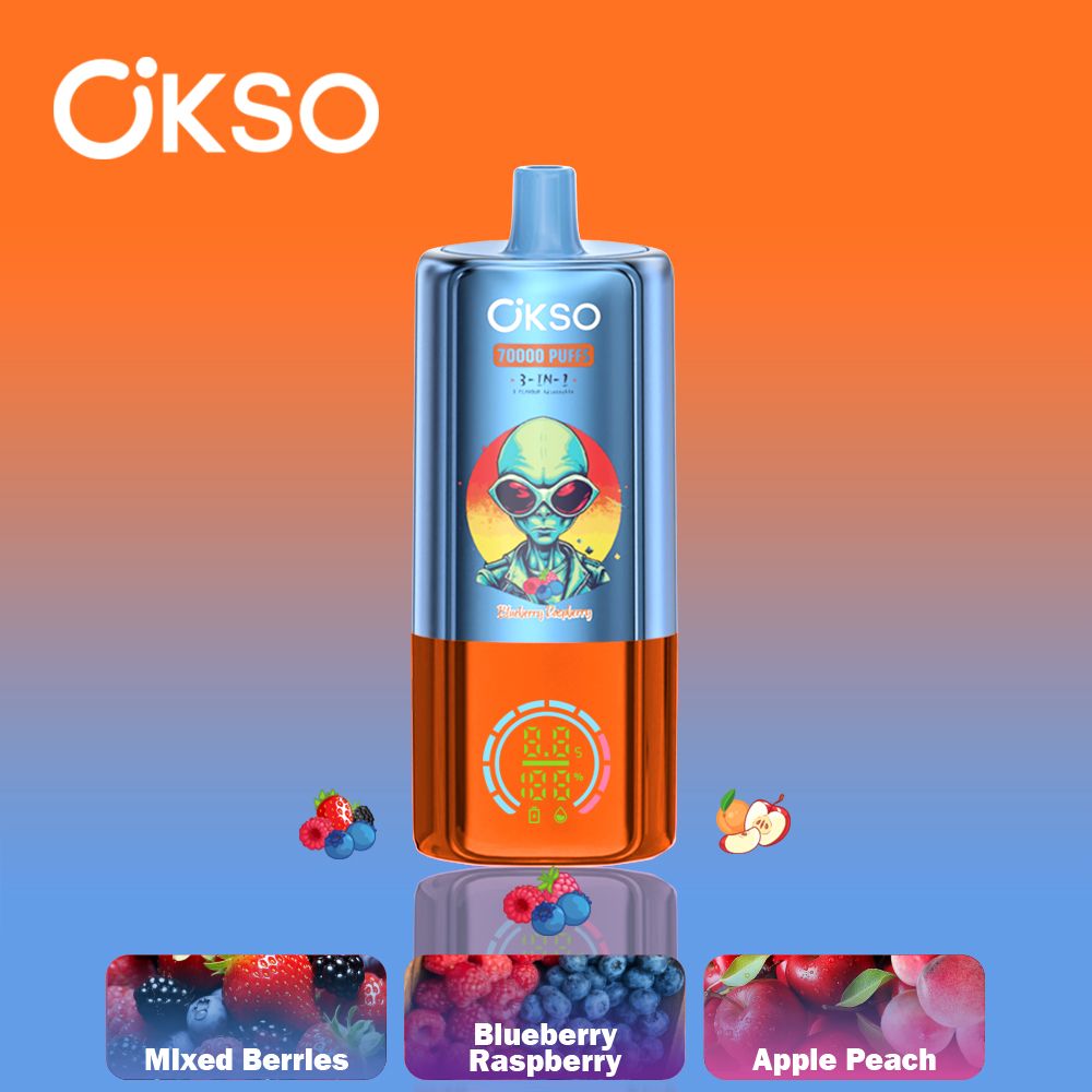 OKSO 3in1 70000 Blueberry Raspberry & Mixed Berries & Apple Peach