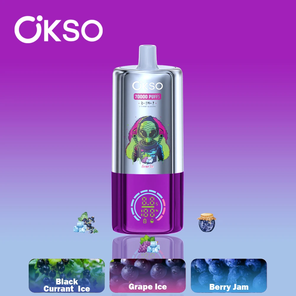 OKSO 3in1 70000 Grape Ice & Blackcurrant Ice & Berry Jam