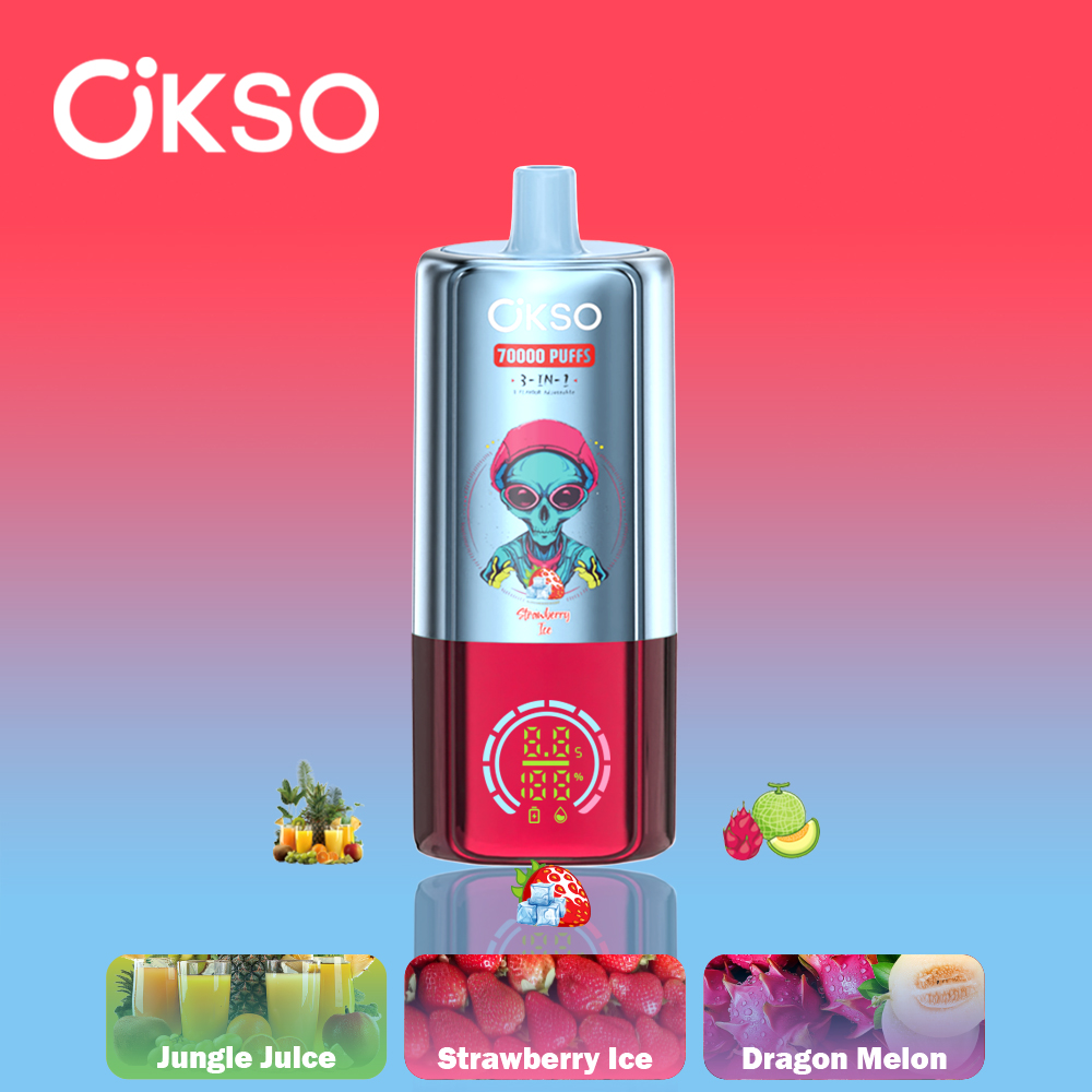 OKSO 3in1 70000 Strawberry Ice & Jungle Juice & Dragon Melon