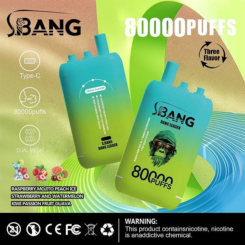 Bang Leader 80000 Raspberry Mojito Peach Ice & Strawberry Watermelon & Kiwi Passion Fruit Guava