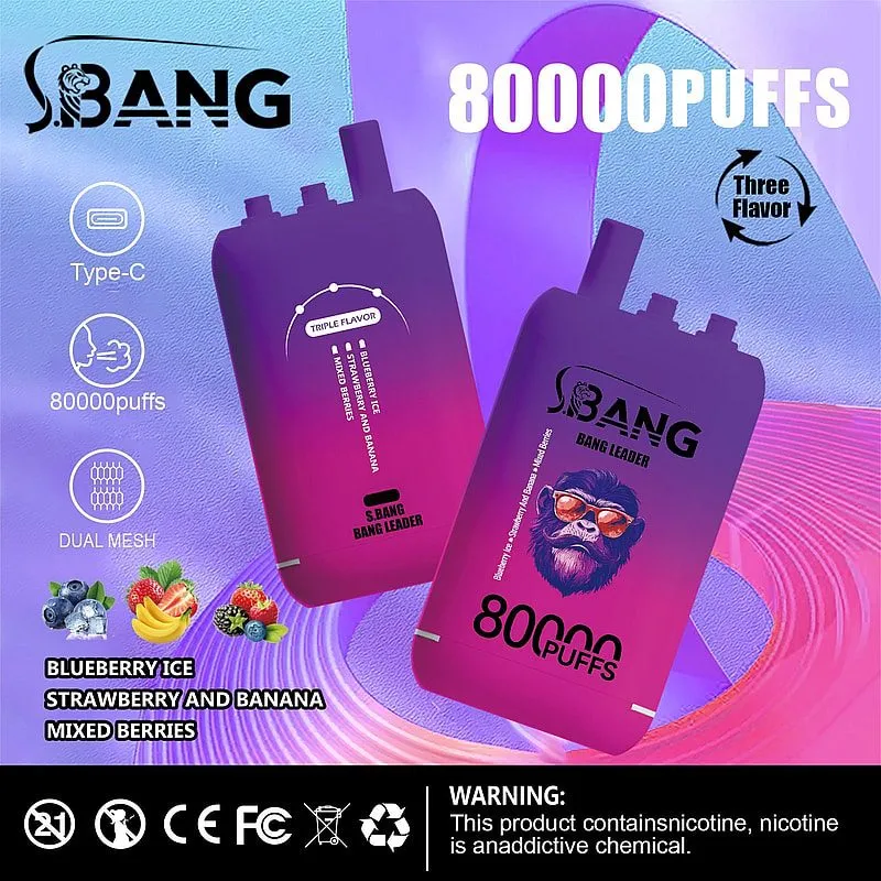 Bang Leader 80000 Blueberry Ice & Strawberry Banana & Mixed Berries