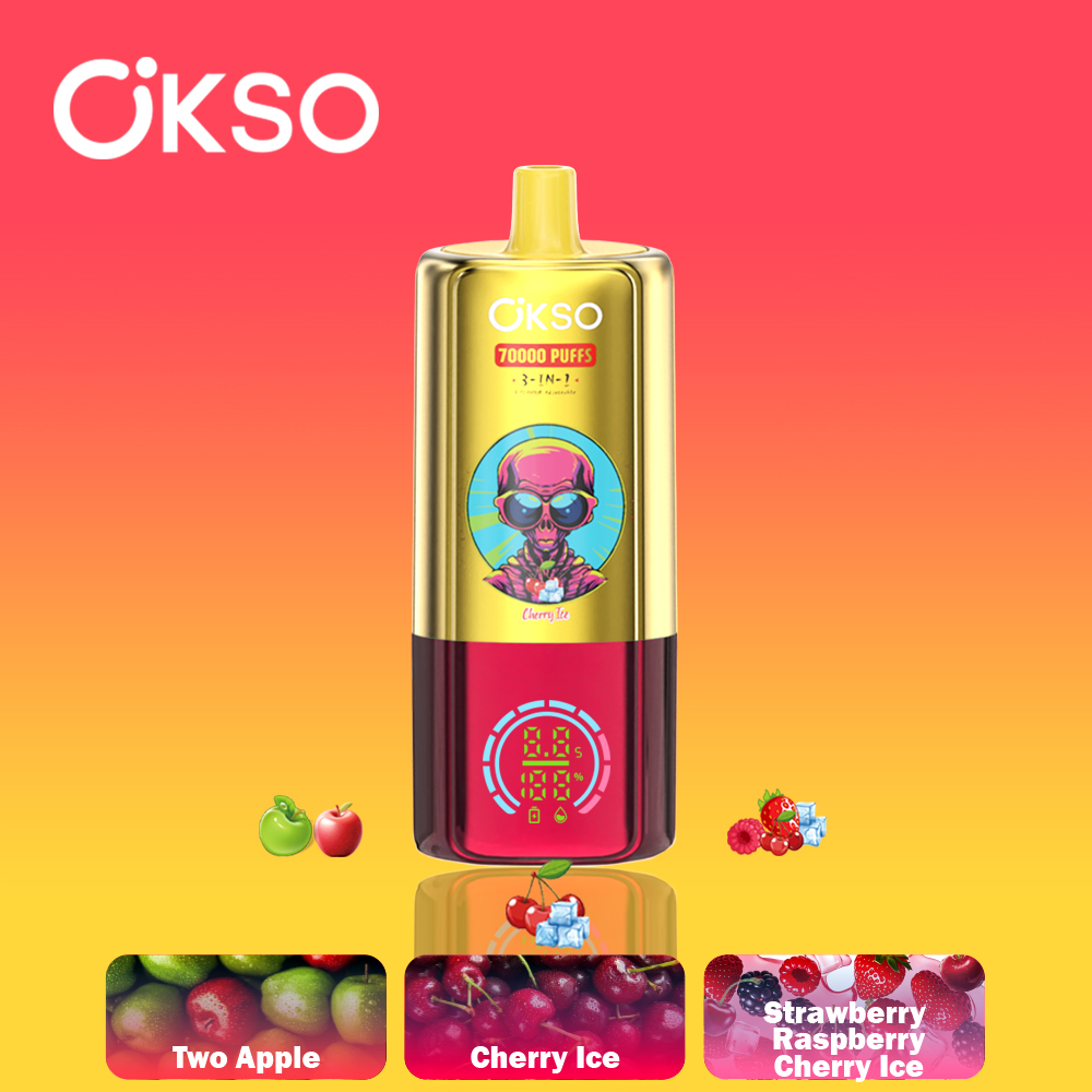 OKSO 3in1 70000 Cherry Ice & Double Apple & Strawberry Raspberry Cherry Ice