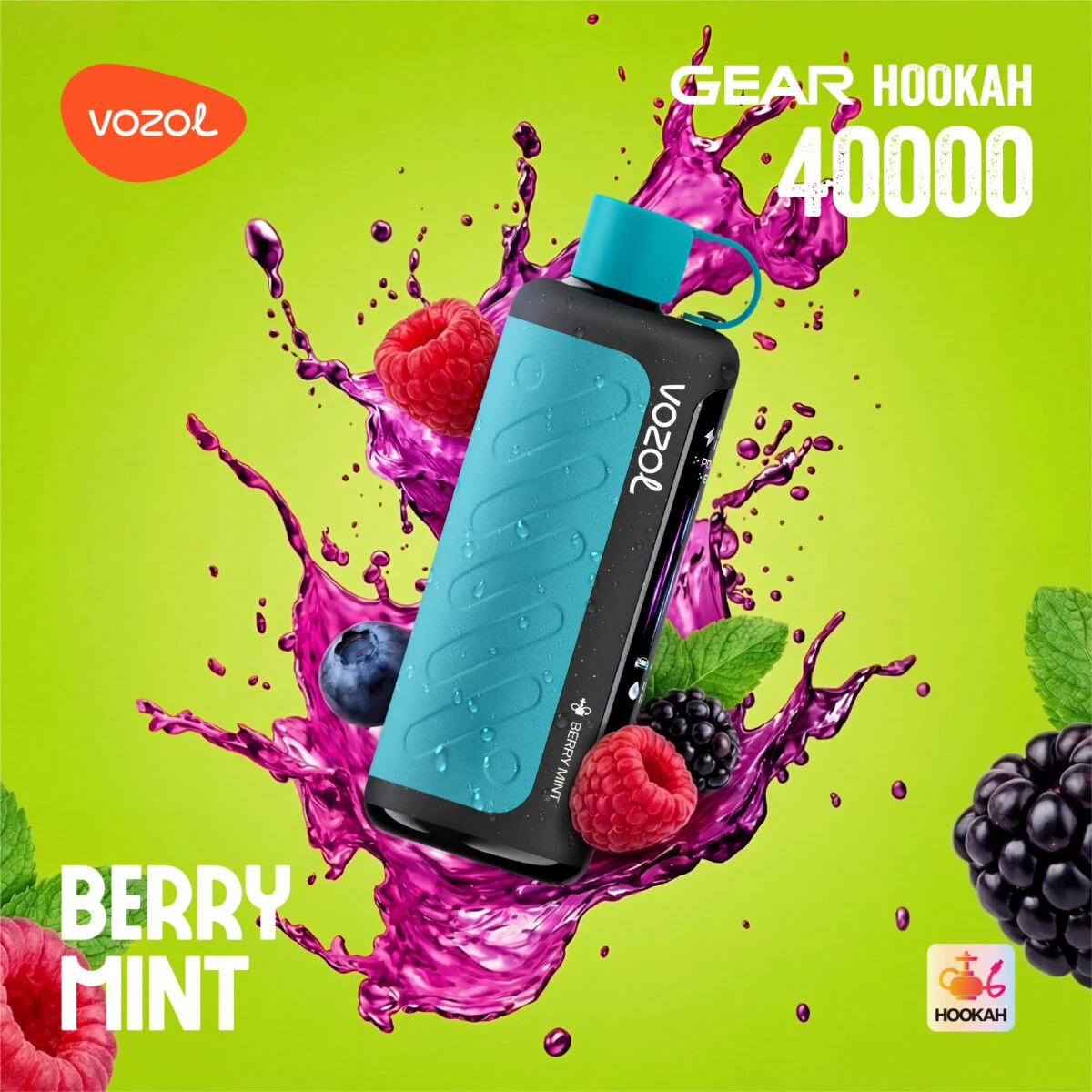 Vozol Gear Hookah 40000 Berry Mint