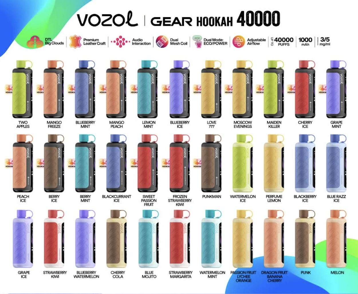 Vozol Gear Hookah 40000