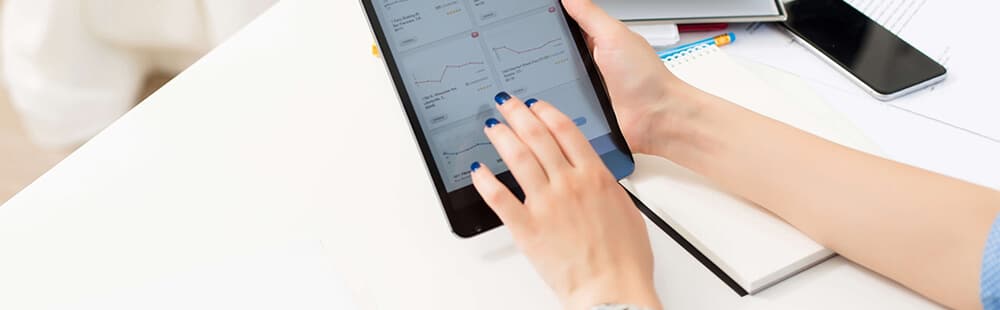 Digital task management on tablet screen.