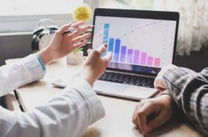Business analytics, data visualization, financial growth, chart analysis, digital marketing insights.
