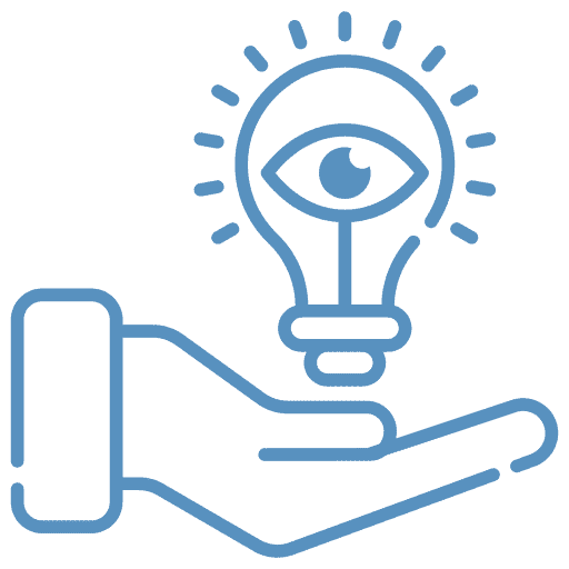 Lightbulb with Eye Symbol for Creativity.
