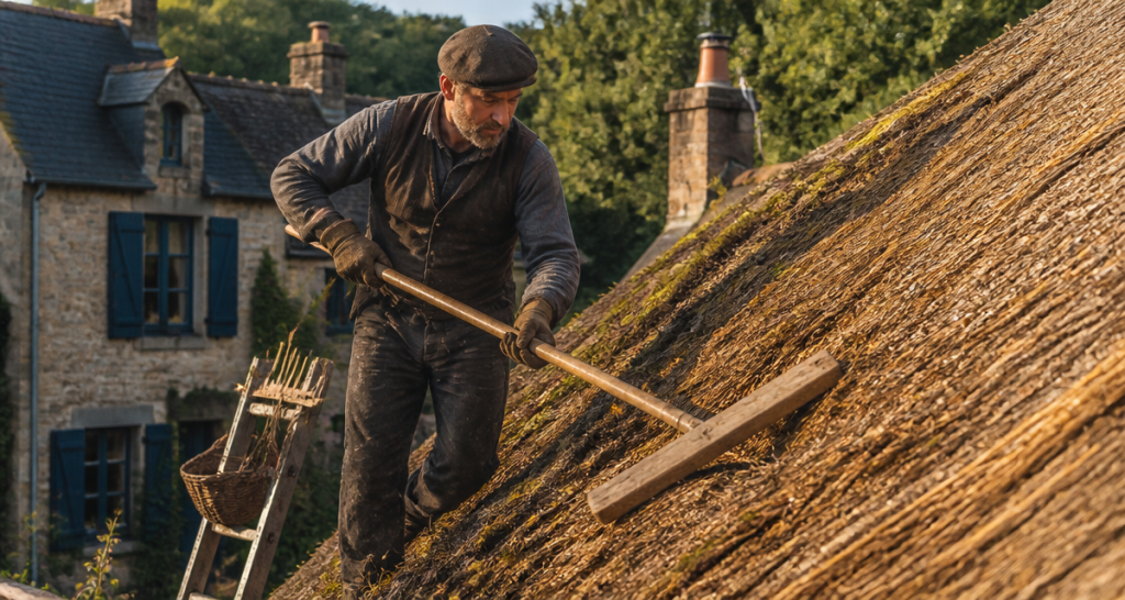 entretien toit de chaume artisan sur toiture