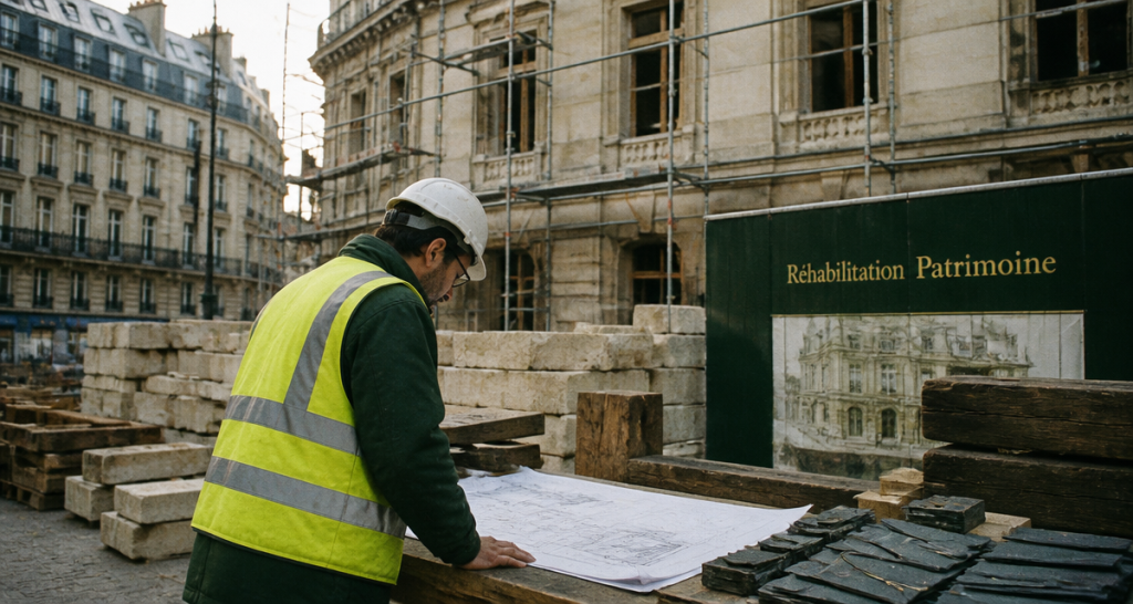 réhabilitation de bâtiments anciens Paris chantier