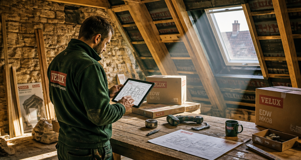velux professional artisan sur chantier avec devis