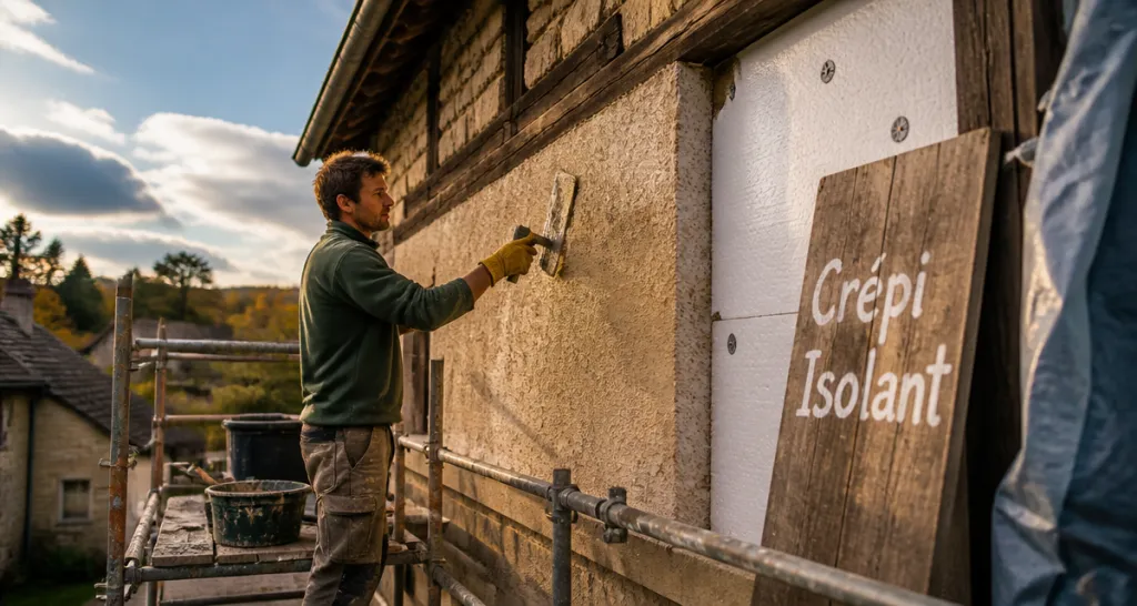 artisan applique crepi isolant sur facade
