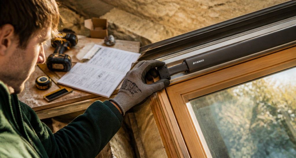 installation moteur electrique pour velux sur fenetre de toit