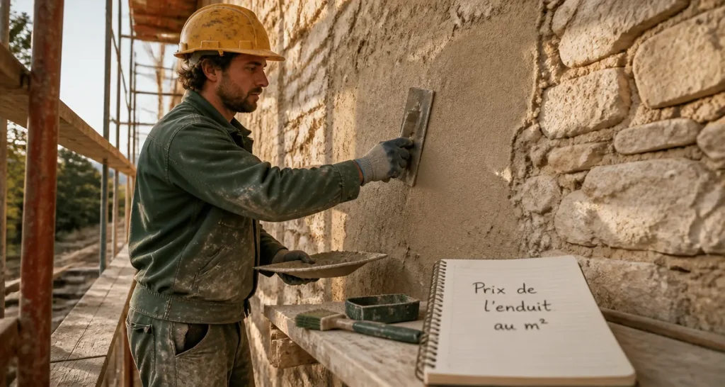 prix enduit m2 application mur extérieur