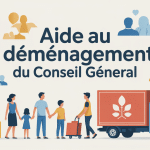 Illustration aide au déménagement conseil général famille services sociaux